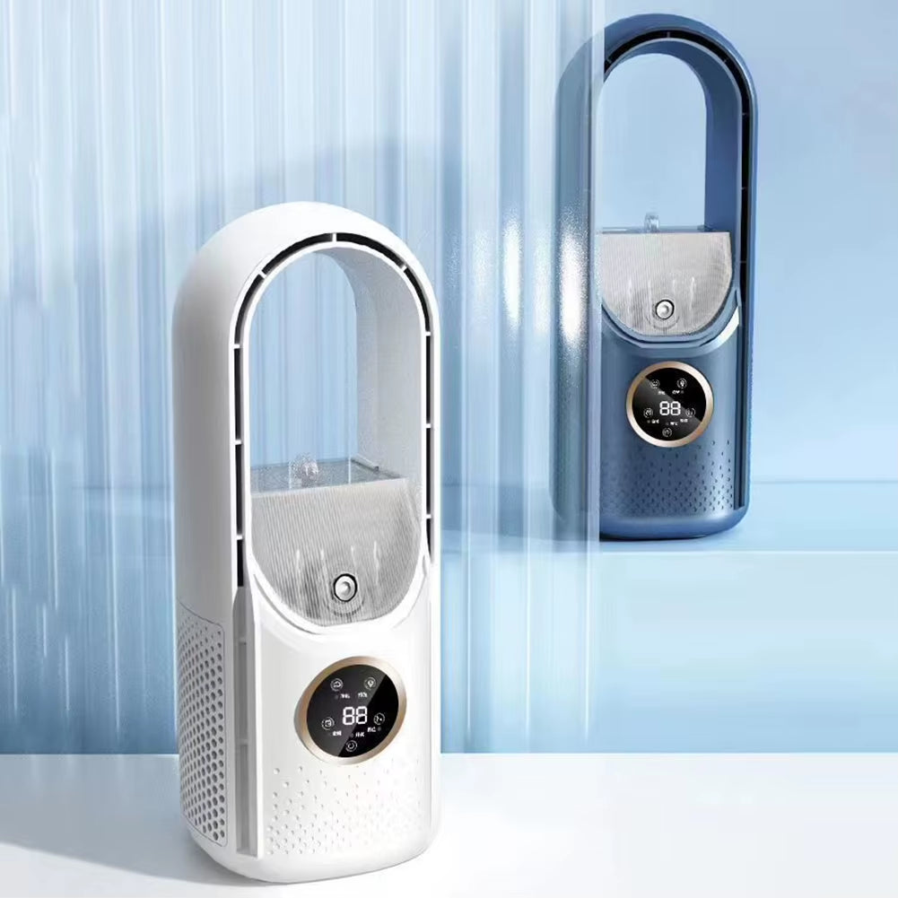 Bladeless Desktop Fan Portable Wireless Air Cooling Fan USB Charging Table Fan 6-Speed Adjustable Low Noise Vertical Cooling Fan