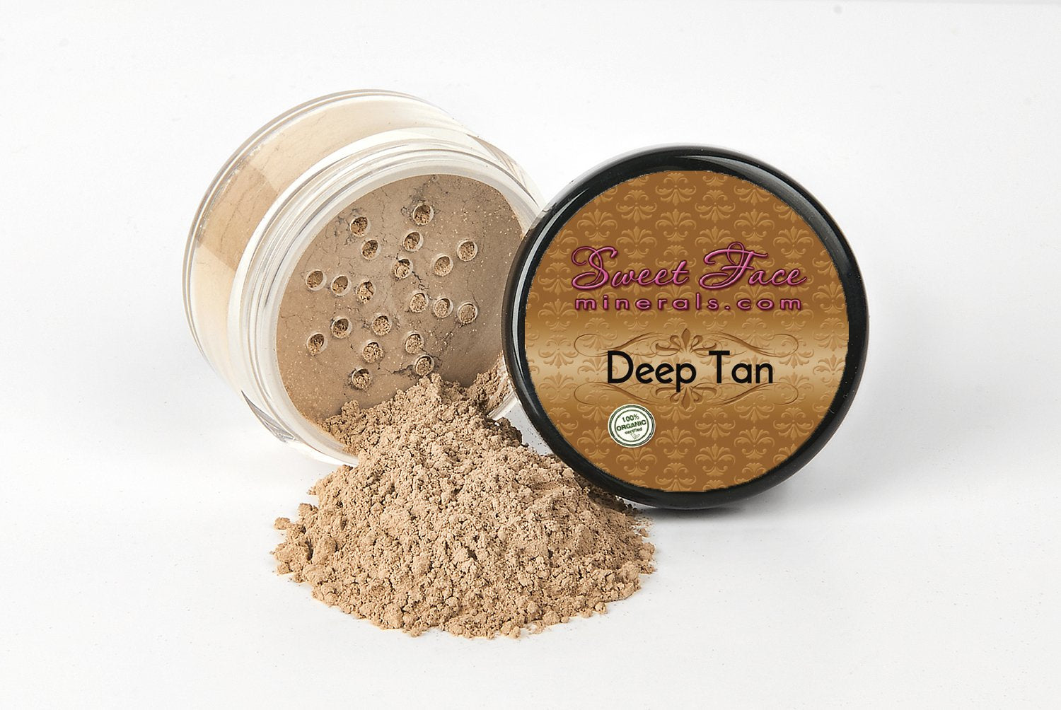 STARTER SET W/Setting SPRAY MIST (DEEP TAN) Mineral Makeup Kit Bare Face Matte Sheer Foundation Cover