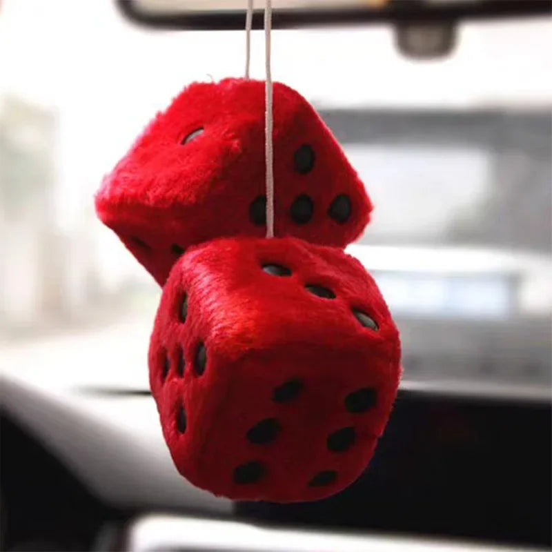 Car Pendant Ornaments Dice Velvet/Plush New Year Gift Car Groceries Car Styling World Car Interior Accessories