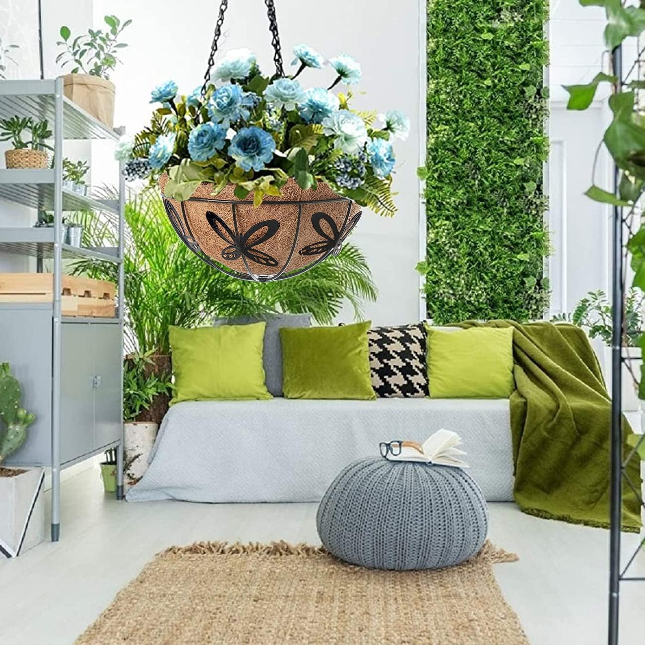 3 Packs 12 Inch Hanging Baskets Planter for Plants, Outdoor Hanging Plant Holder Decor Flower Pots Hanger Garden Decoration Indoor Watering Hanging Baskets (3 Pcs, 12Inch)