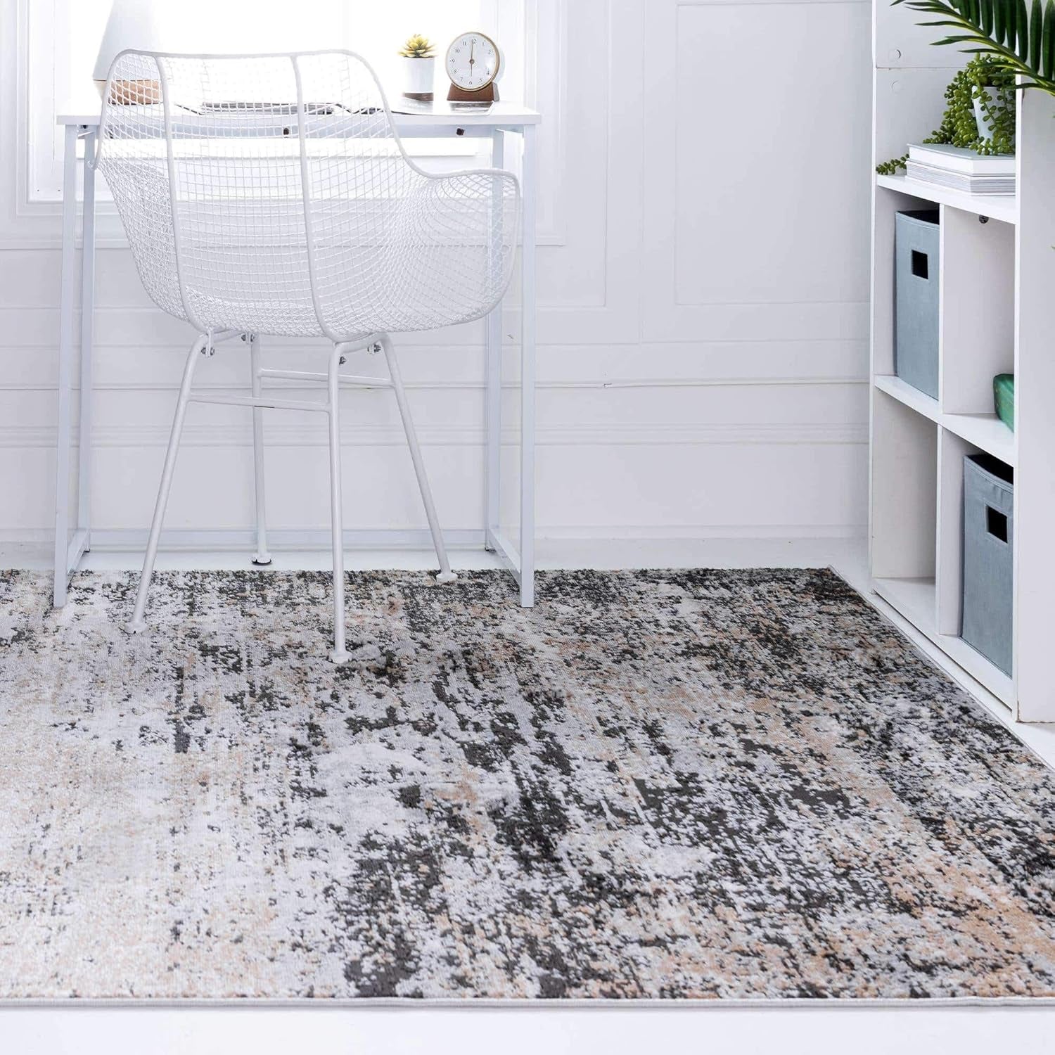 Leipzig Collection Area Rug – 2X3 Beige Low-Pile Rug Perfect for Entryways, Kitchens, Breakfast Nooks, Accent Pieces