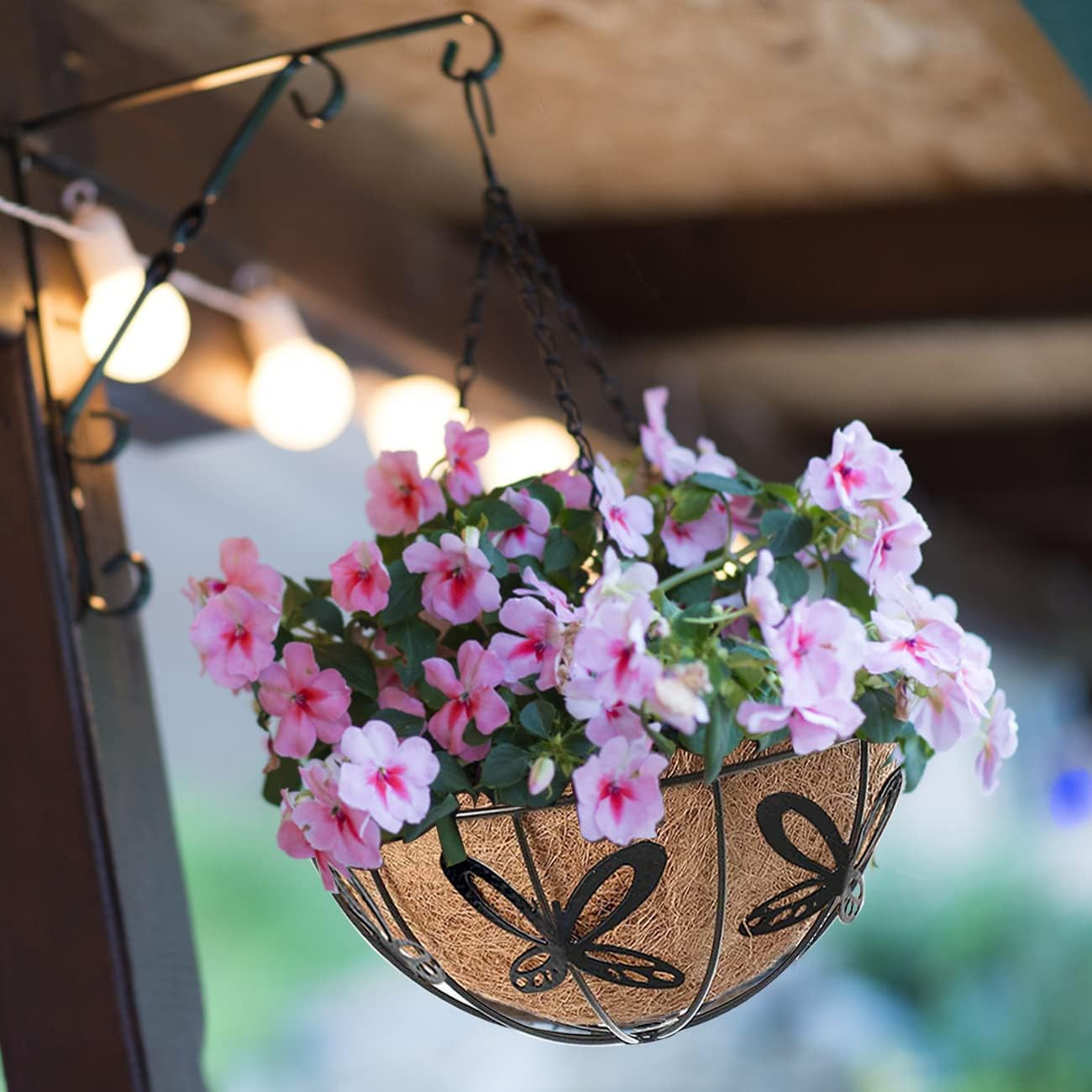 3 Packs 12 Inch Hanging Baskets Planter for Plants, Outdoor Hanging Plant Holder Decor Flower Pots Hanger Garden Decoration Indoor Watering Hanging Baskets (3 Pcs, 12Inch)