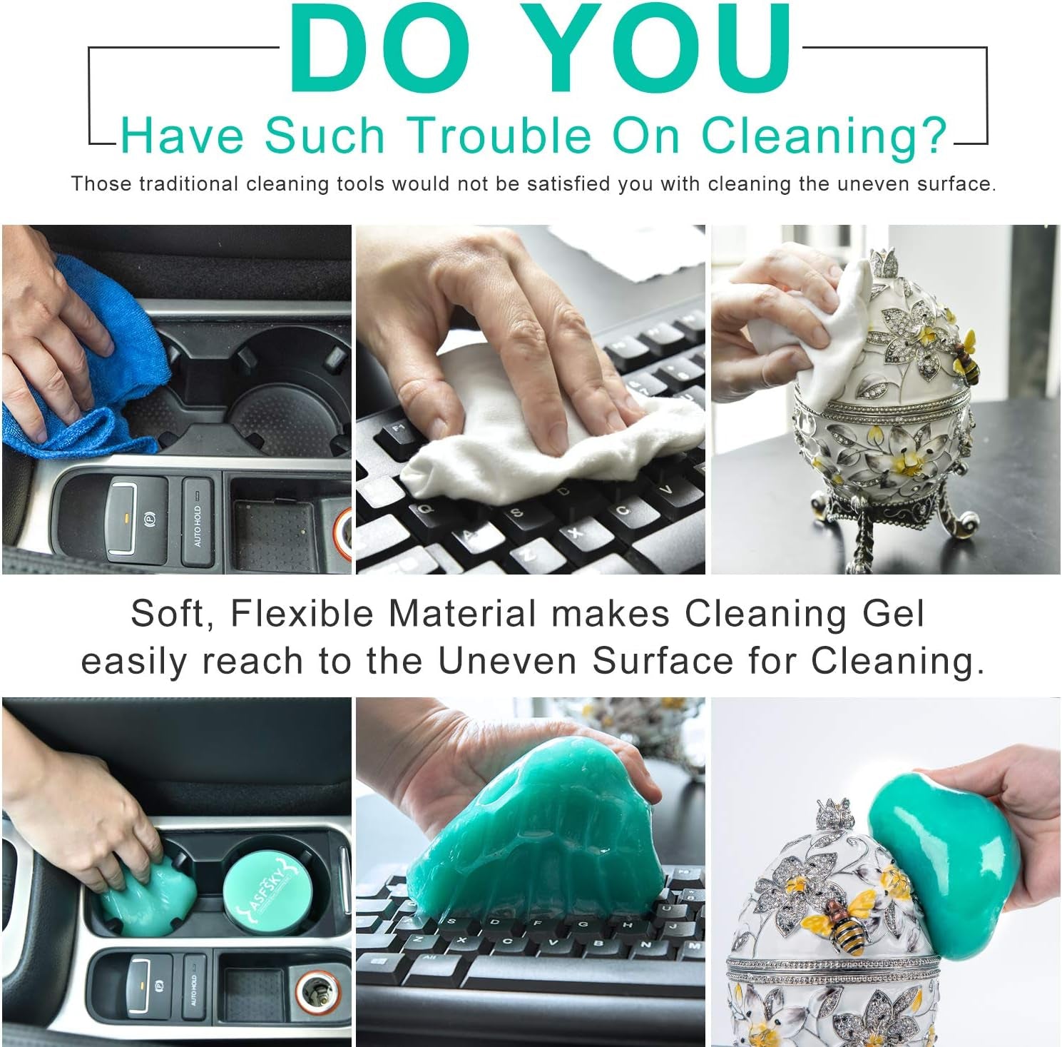 Cleaning Gel for Car Dust Cleaner Car Interior Slime for Detailing Putty for Dust Dirt Crumbs in Corners Clean the Dashboard Console and Vents