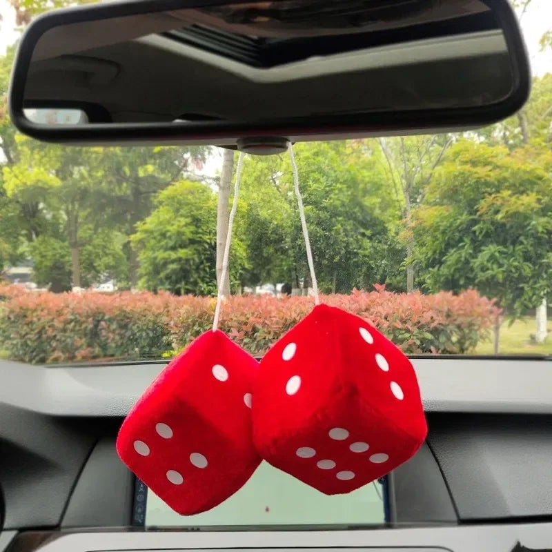 Car Pendant Ornaments Dice Velvet/Plush New Year Gift Car Groceries Car Styling World Car Interior Accessories