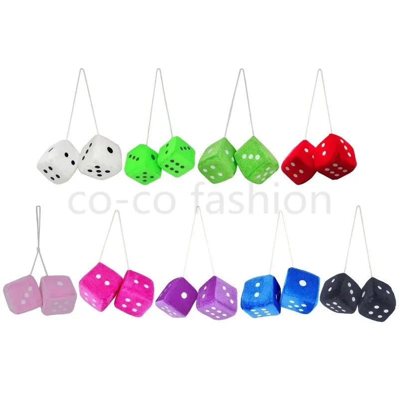 Car Pendant Ornaments Dice Velvet/Plush New Year Gift Car Groceries Car Styling World Car Interior Accessories