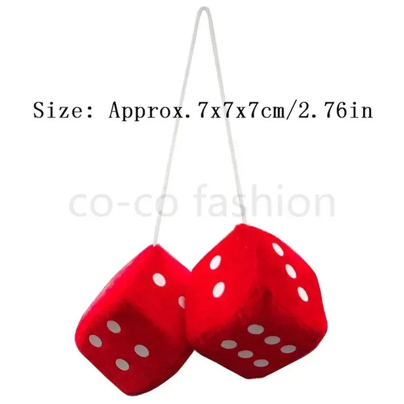 Car Pendant Ornaments Dice Velvet/Plush New Year Gift Car Groceries Car Styling World Car Interior Accessories