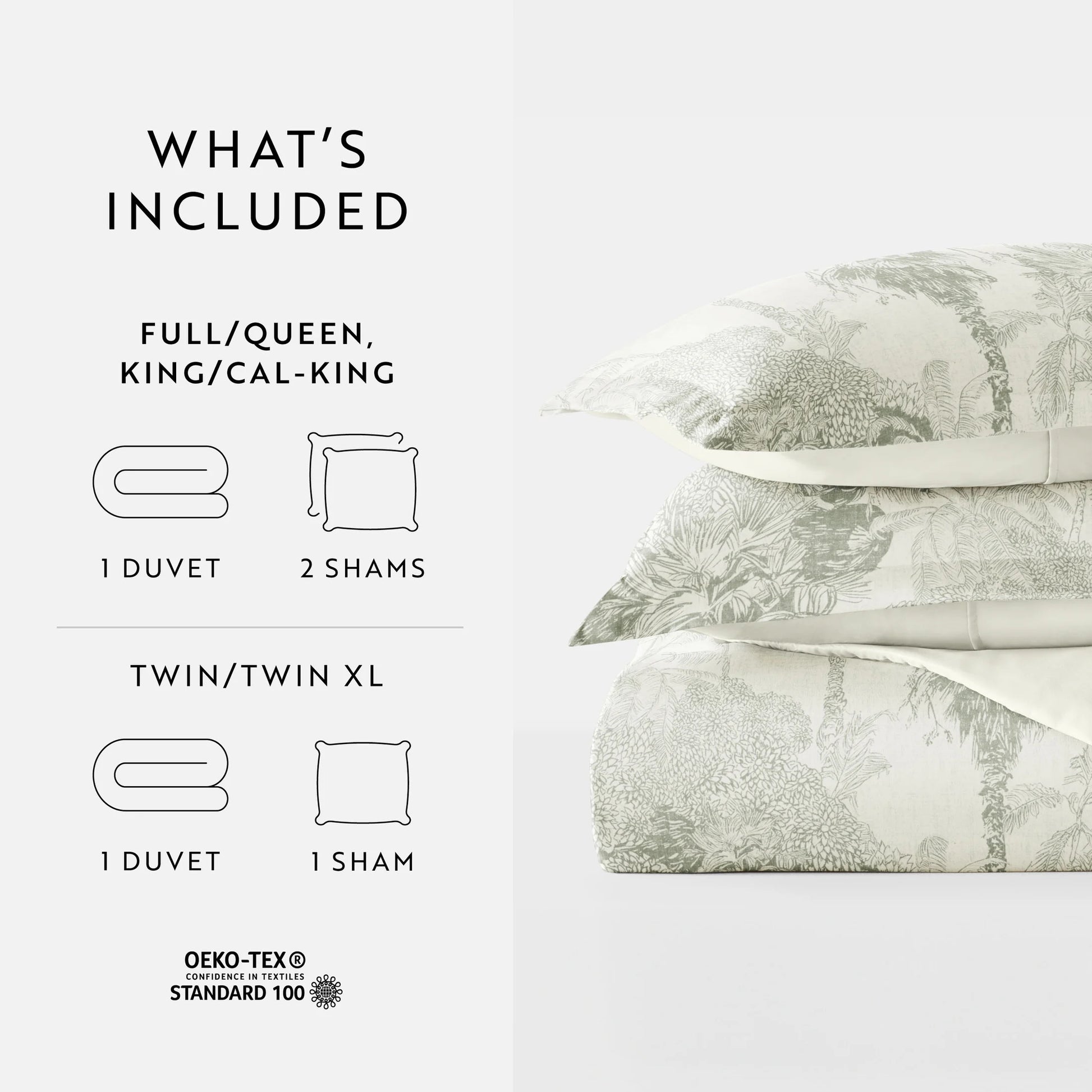 Ultra Soft & Breathable - Duvet Cover Set - Reversible in Eucalyptus Paradise Toile for Twin/Twinxl Bedding by