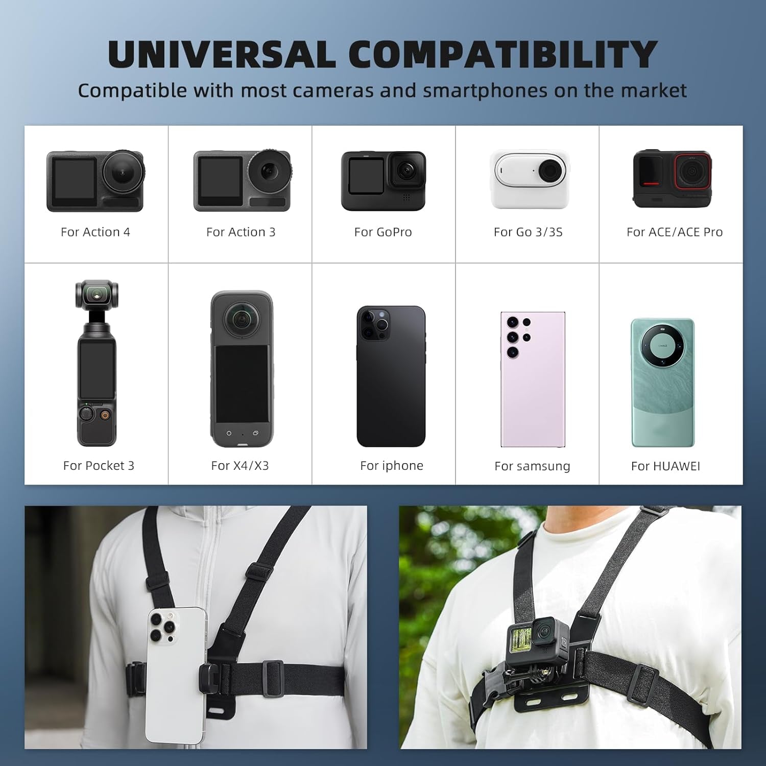 POV Phone Chest Mount for Iphone, Head Mount Camera for Recording Vlog Body Harn