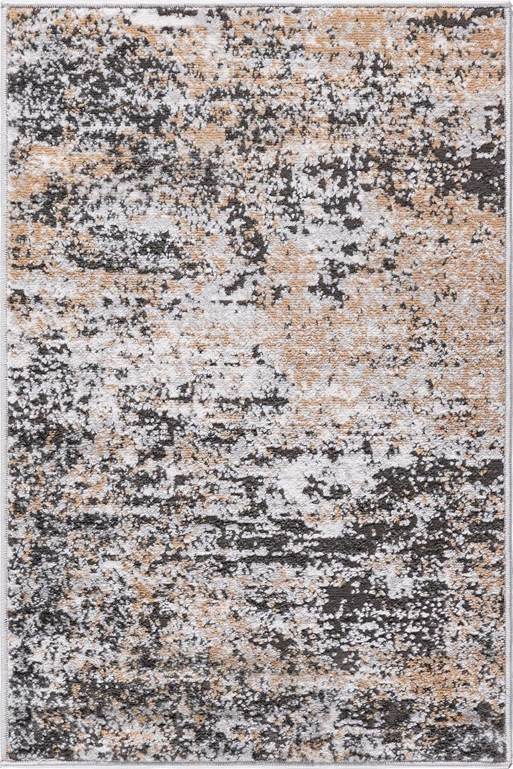 Leipzig Collection Area Rug – 2X3 Beige Low-Pile Rug Perfect for Entryways, Kitchens, Breakfast Nooks, Accent Pieces