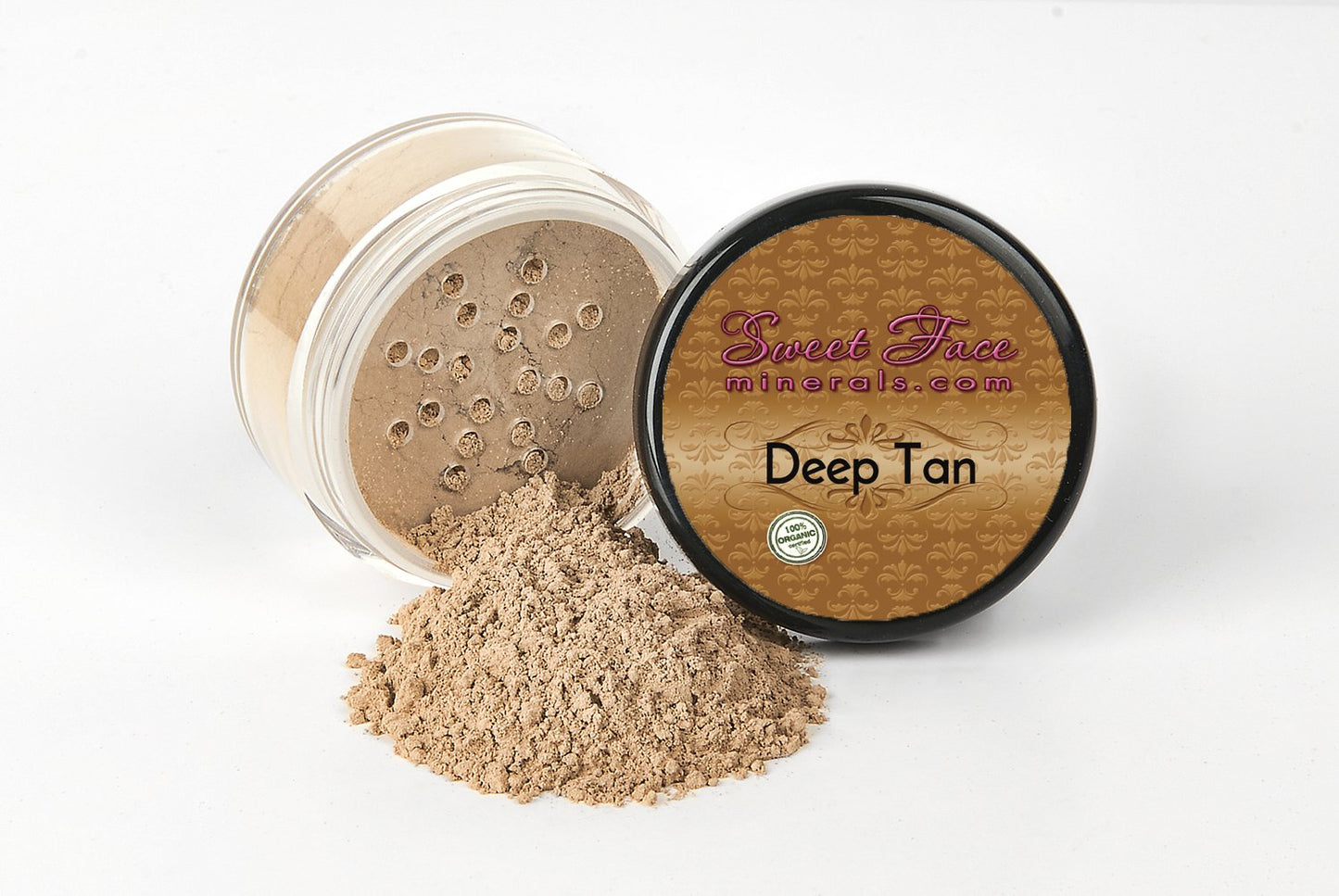 STARTER SET W/Setting SPRAY MIST (DEEP TAN) Mineral Makeup Kit Bare Face Matte Sheer Foundation Cover
