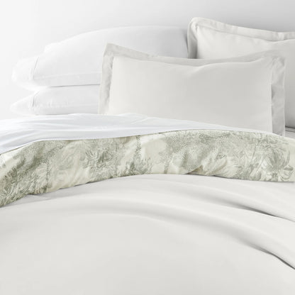 Ultra Soft & Breathable - Duvet Cover Set - Reversible in Eucalyptus Paradise Toile for Twin/Twinxl Bedding by