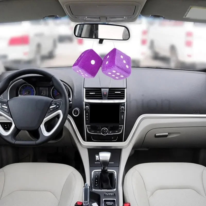 Car Pendant Ornaments Dice Velvet/Plush New Year Gift Car Groceries Car Styling World Car Interior Accessories