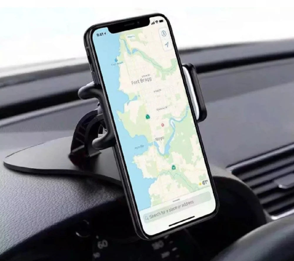 1-Pack 360° Universal Car Dashboard Phone Mount – Versatile GPS & Cellphone Holder Clamp Stand for Safe Driving