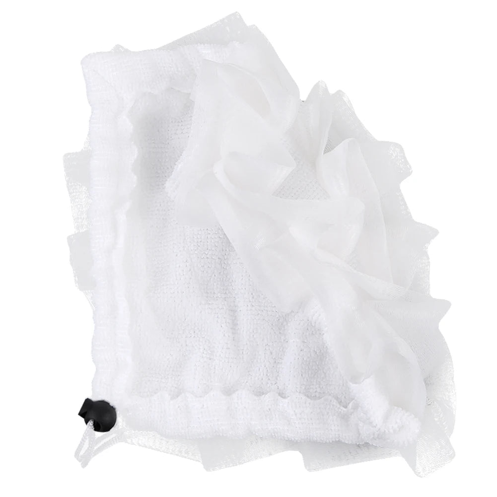 2 in 1 Bath Loofah Sponge with Drawstring Bath Ball Bath Loofah Shower Washcloth Set for Women Men
